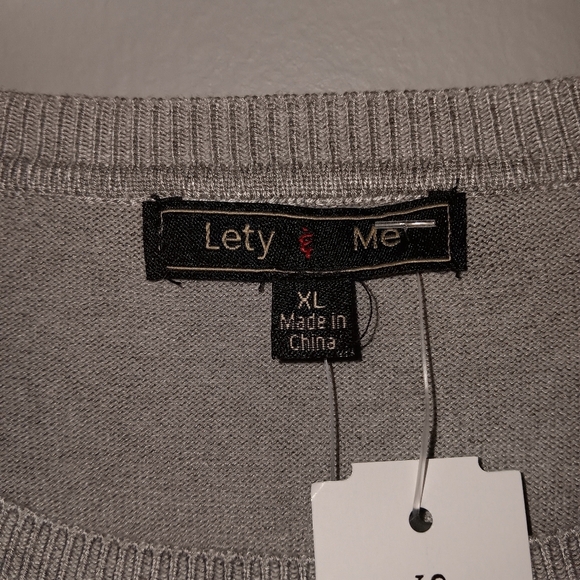Lety and Me Elise side ribbed pullover sweater light gray size XL stitc… - Picture 4 of 6